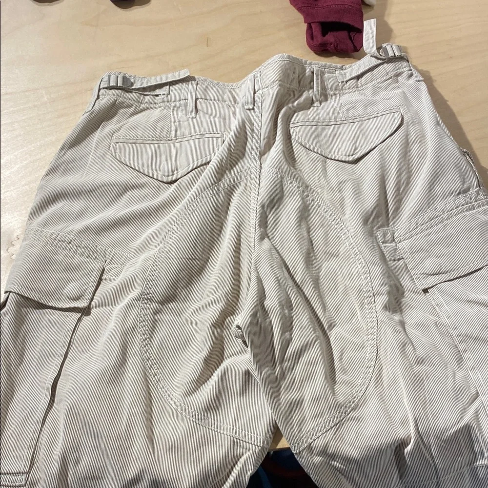 Polo by Ralph Lauren Tan and White Striped Shorts 34 (OK